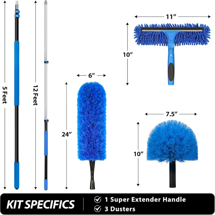 High-Performance Cleaning Kit with Adjustable Pole Stornfield