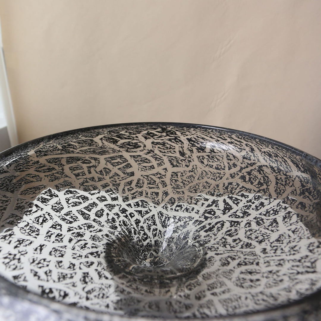 Sculptural Handcrafted Decorative Glass Centerpiece Bowl Stornfield