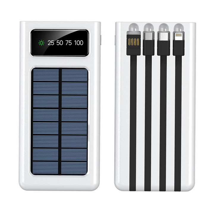Portable solar power bank with multifunctional charging cable and digital display Stornfield