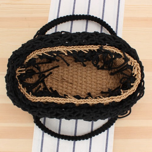 Designer Shoulder Bag Made of Woven Bast Stornfield