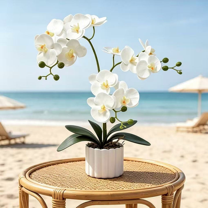 Realistic Artificial Orchid Flower Arrangement for Home Decor