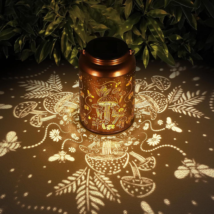 Intricate Metal Shadow Projection Table Lamp With Rechargeable LED Stornfield