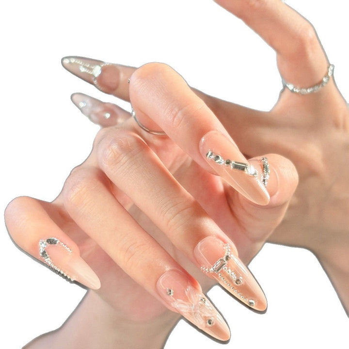 Elegant artificial nails with noble rhinestone embellishments Stornfield