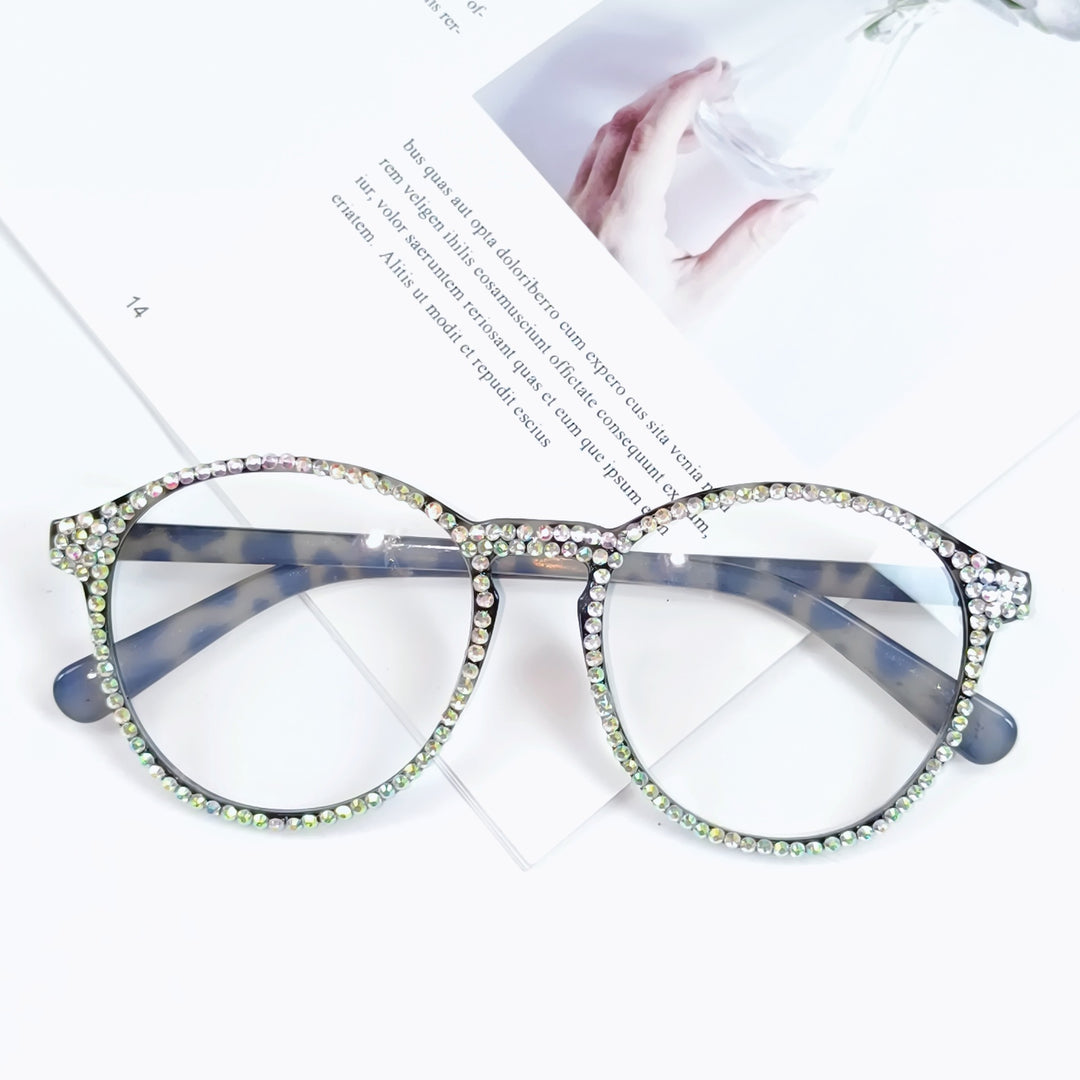 Women Stylish Cat Eye Glasses with Sparkling Rhinestone Trim Stornfield