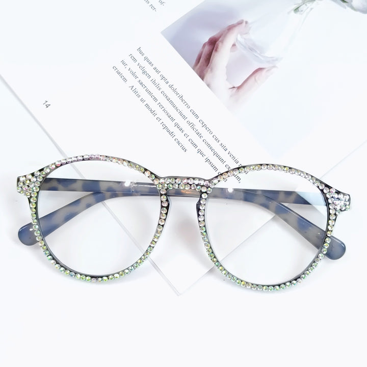 Women Stylish Cat Eye Glasses with Sparkling Rhinestone Trim Stornfield