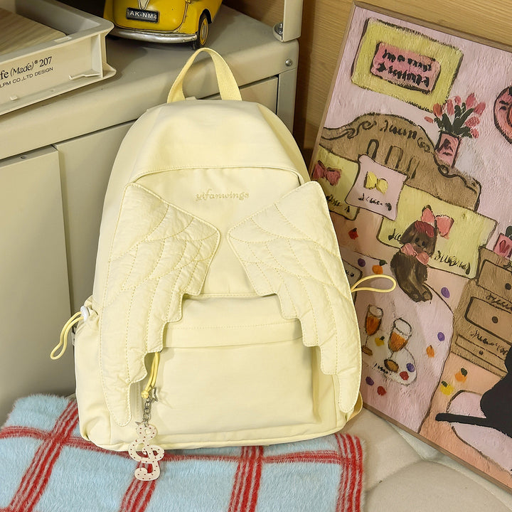 Cute Wing-Embellished Casual Backpack Stornfield