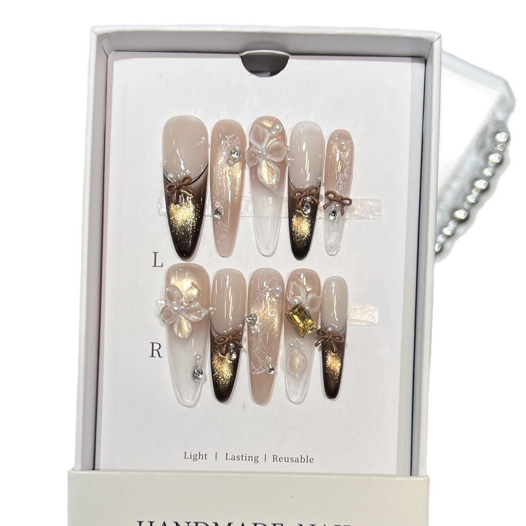Glamorous Artistic Press-On Nail Extensions Stornfield