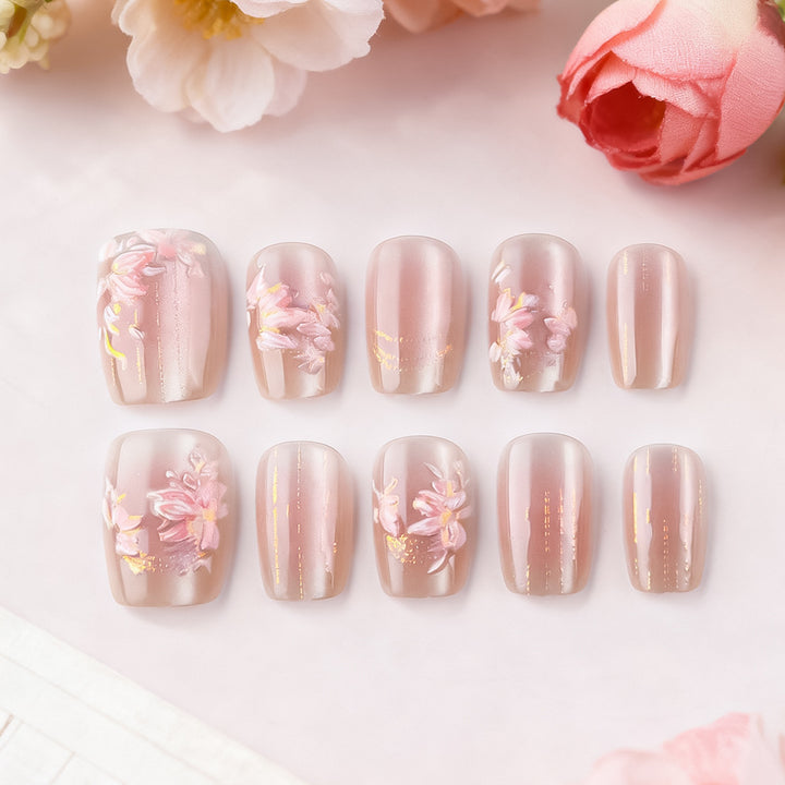 Floral Decorative Press-On Nail Set Stornfield 1787543207