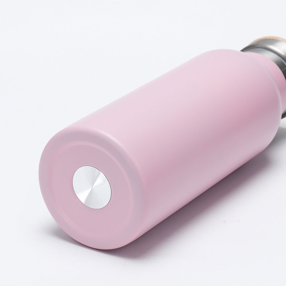 Women's insulated stainless steel drinking bottle with wooden lid Stornfield