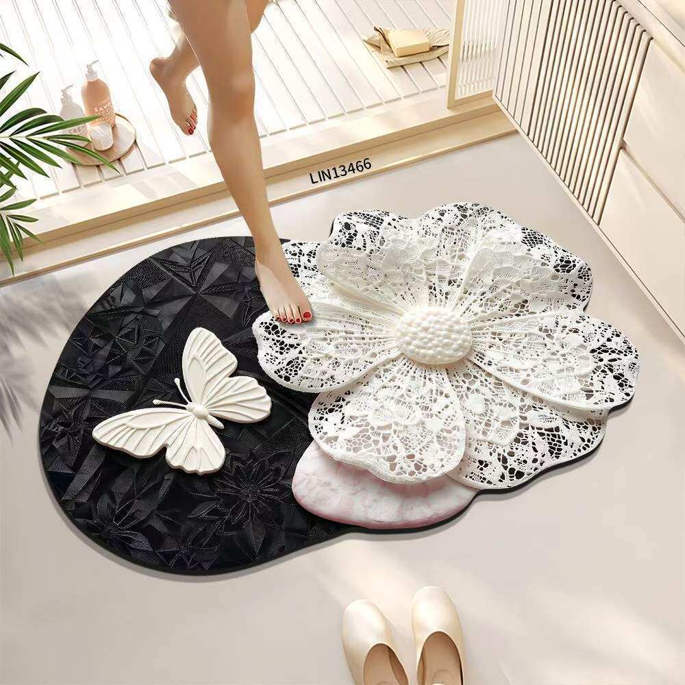 Luxurious Floral Pattern Bath Mat