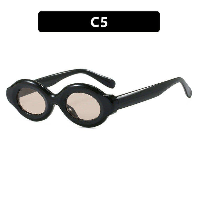 Women's sunglasses in trendy retro design with oval lenses Stornfield