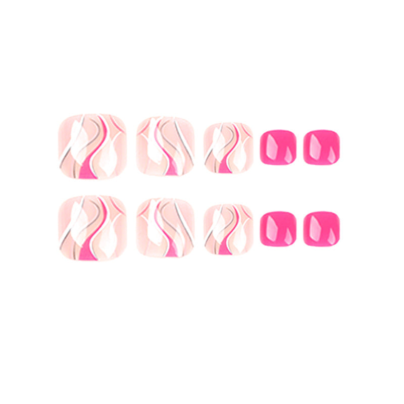 Artful toenail design with creative wave accents Stornfield