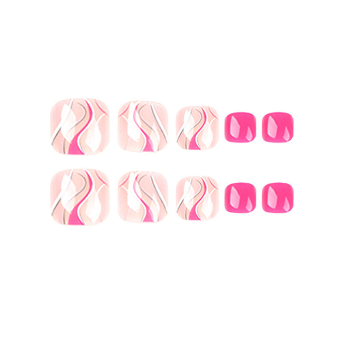 Artful toenail design with creative wave accents Stornfield