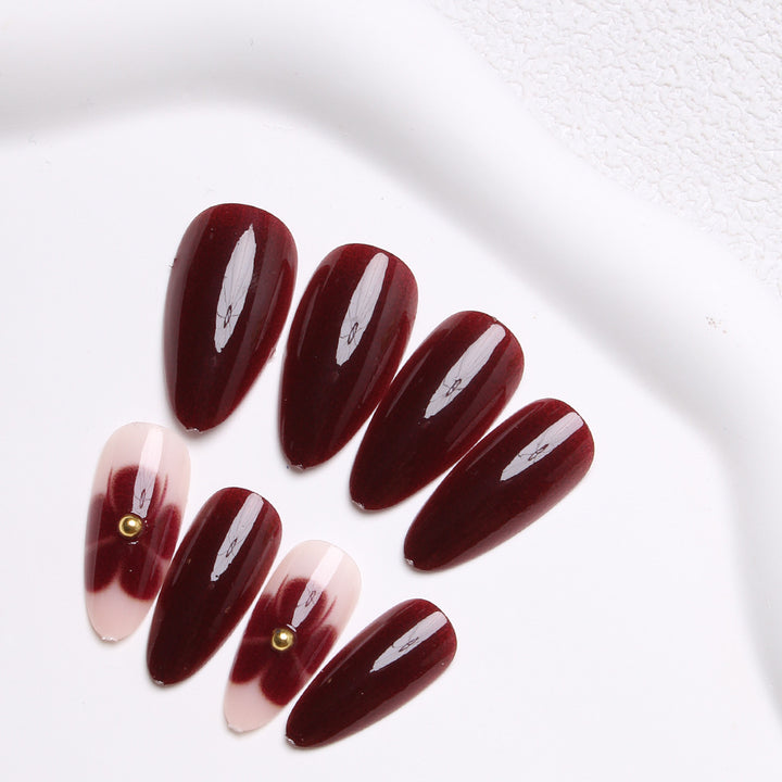 Glamorous Floral Accent Press-On Nails Stornfield