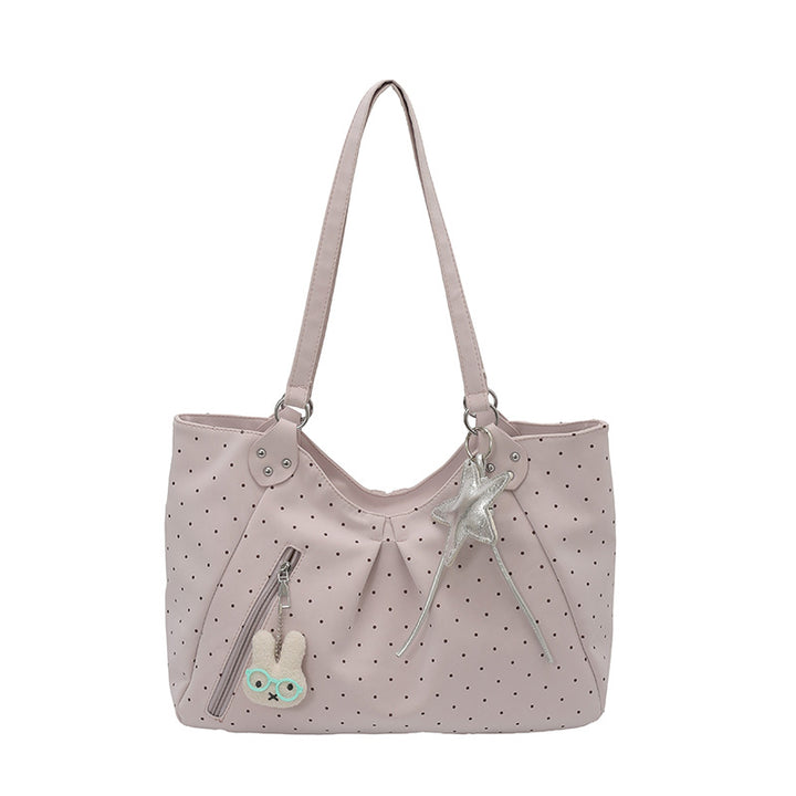 Polka Dot Pattern Shoulder Tote Bag