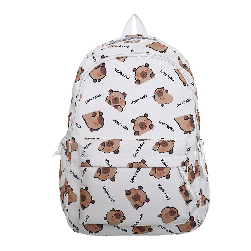 Backpack with Child-Friendly Capybara Design and Practical Compartments Stornfield