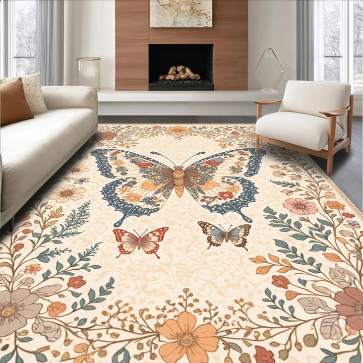 Plush Cherry-Patterned Area Rug
