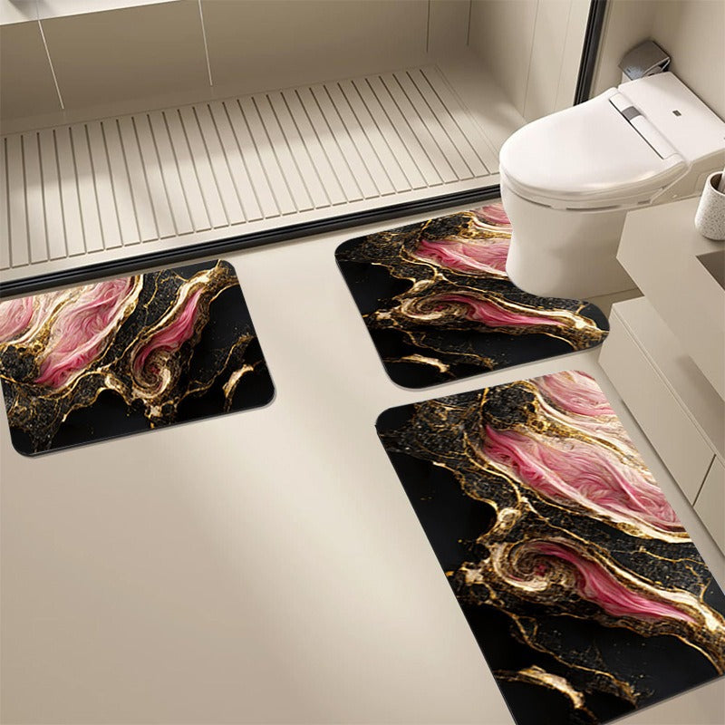 Abstract Bathroom Mat Set