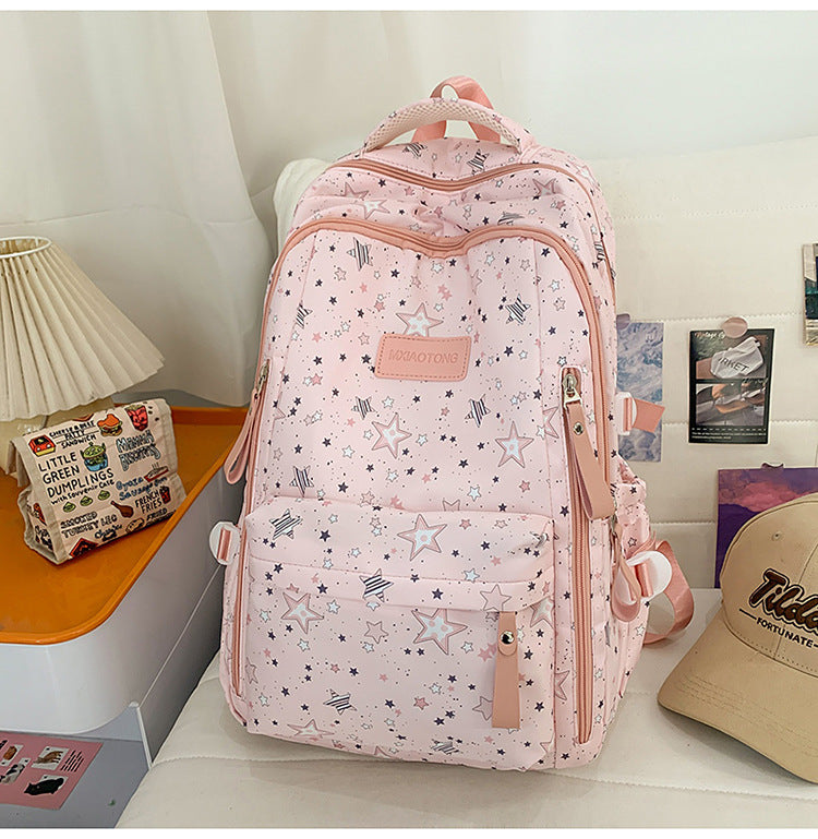 Stylish Star-Printed School Backpack Stornfield