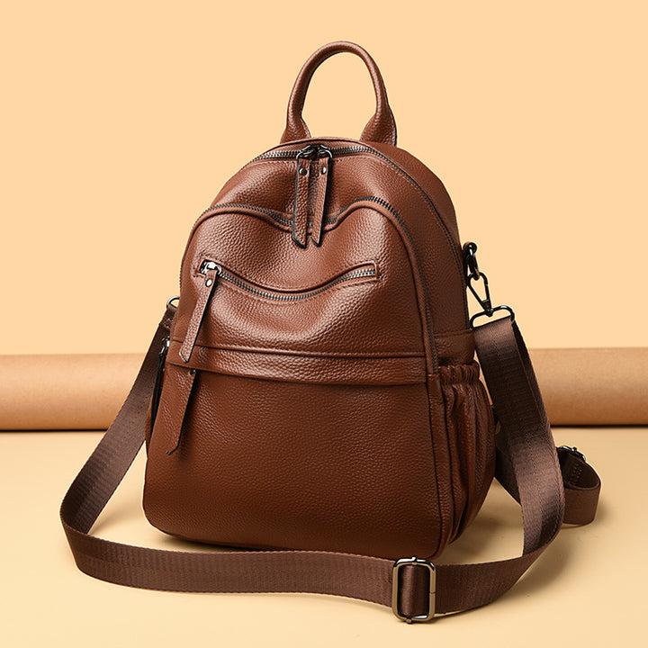 Multi-Functional Textured Leather Backpack Stornfield