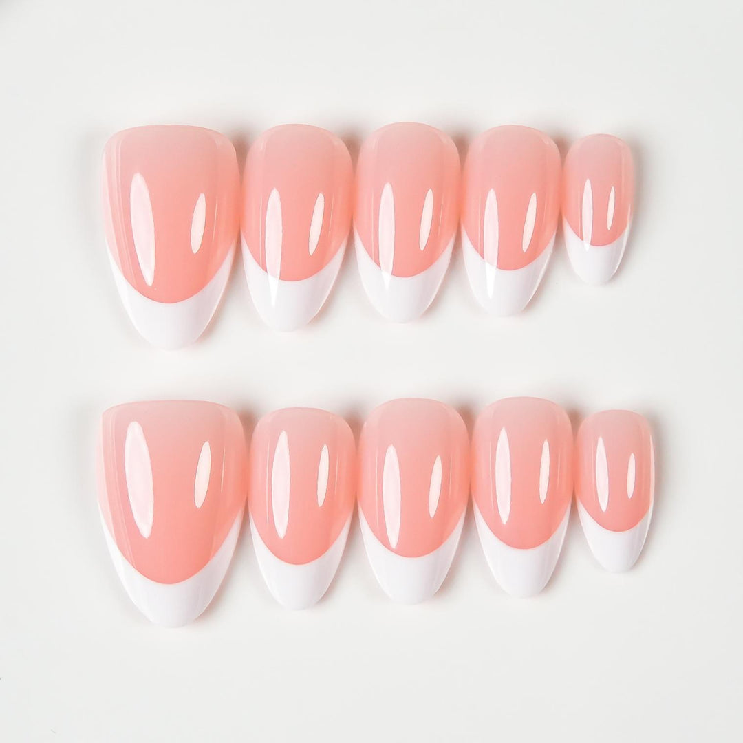 Elegant French Tip Press-On Nails  1791254985