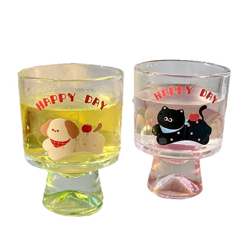 Glass chalice with cheerful cat motif Stornfield