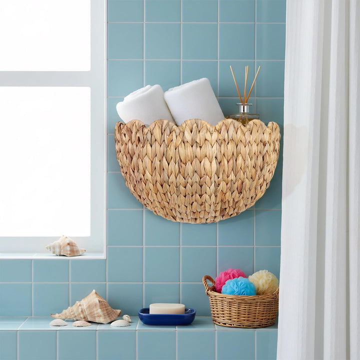 Handwoven decorative basket with wave pattern Stornfield