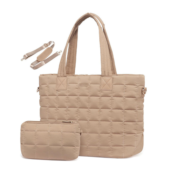 Elegant Quilted Tote Bag with Removable Wallet Stornfield