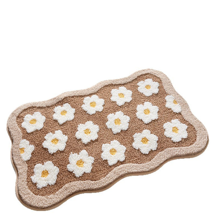 Floral Patterned Plush Bath Rug Stornfield