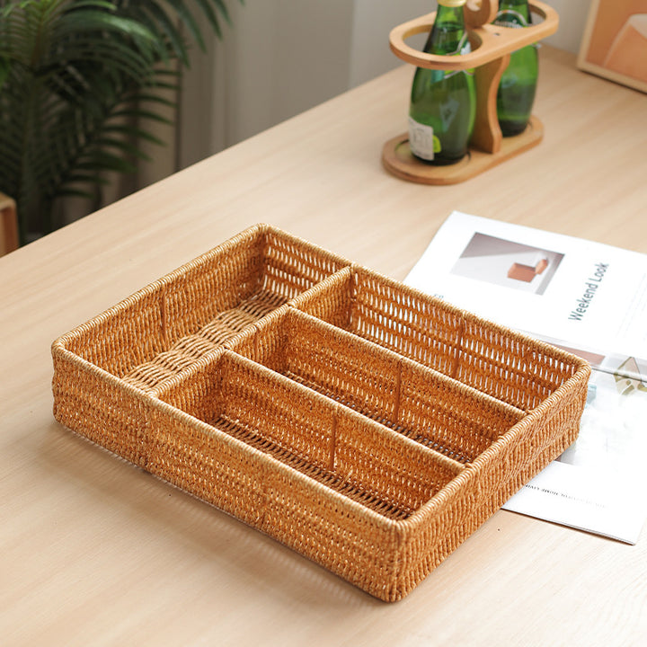 Unisex Handwoven Storage Basket with Multiple Compartments Stornfield