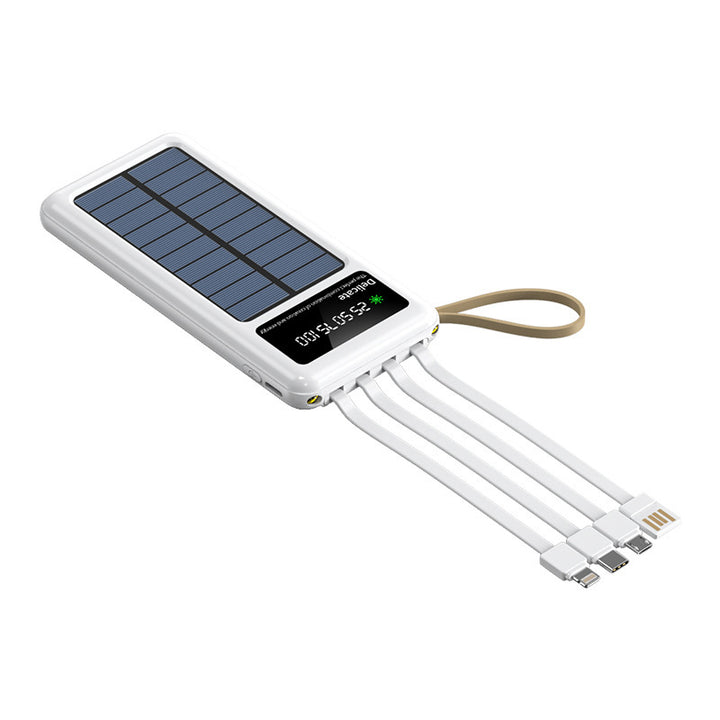 Solar power bank with integrated light and multifunctional USB charging cable Stornfield