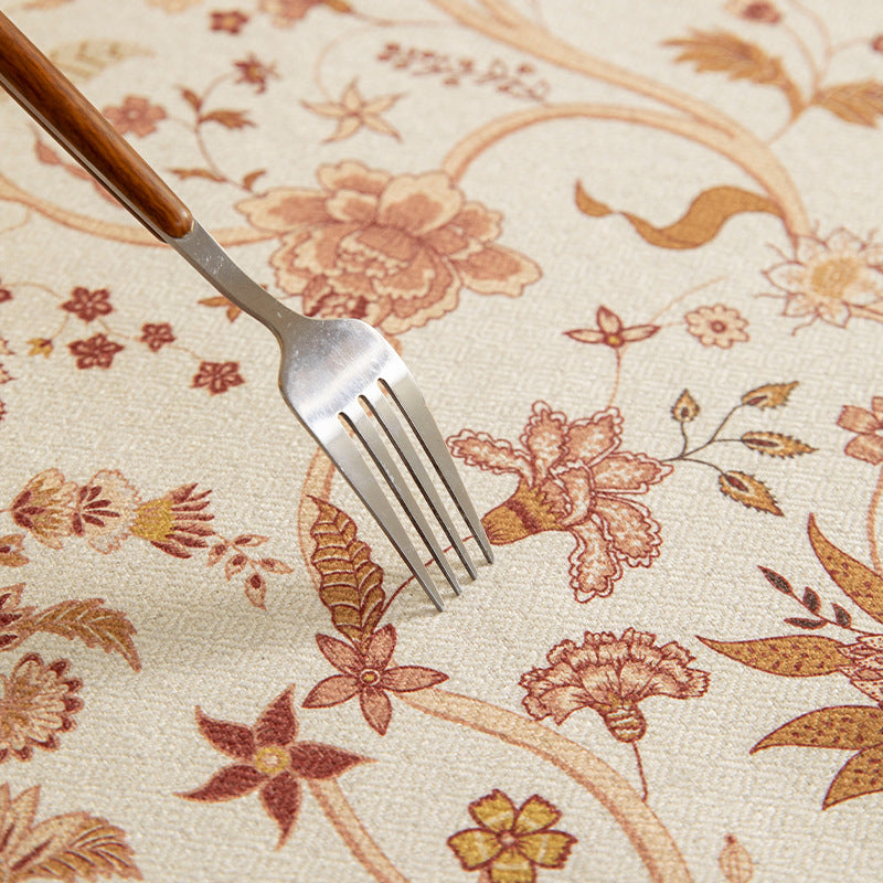 Coated tablecloth in vintage floral pattern made of cotton blend Stornfield