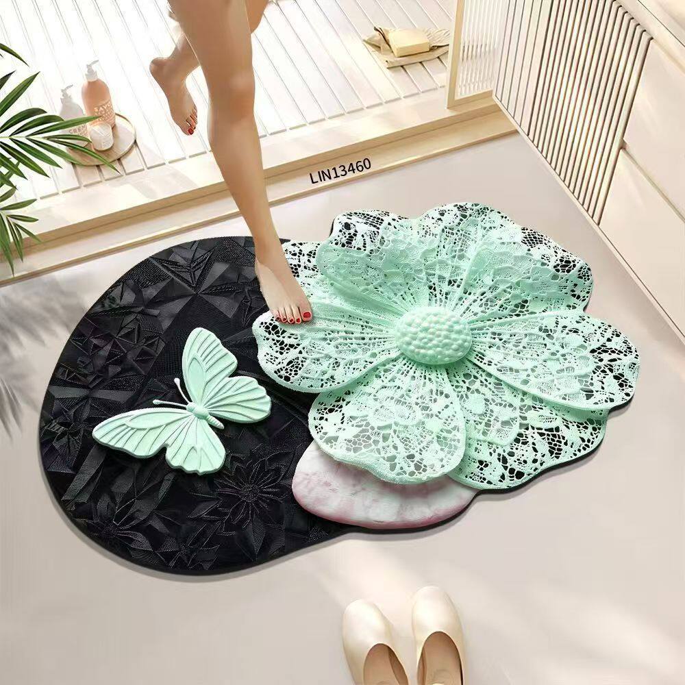 Luxurious Floral Pattern Bath Mat