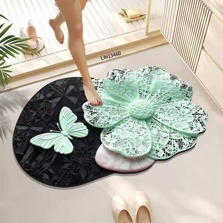 Luxurious Floral Pattern Bath Mat