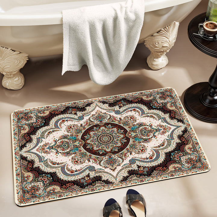 Luxurious Floral Pattern Bath Mat Stornfield