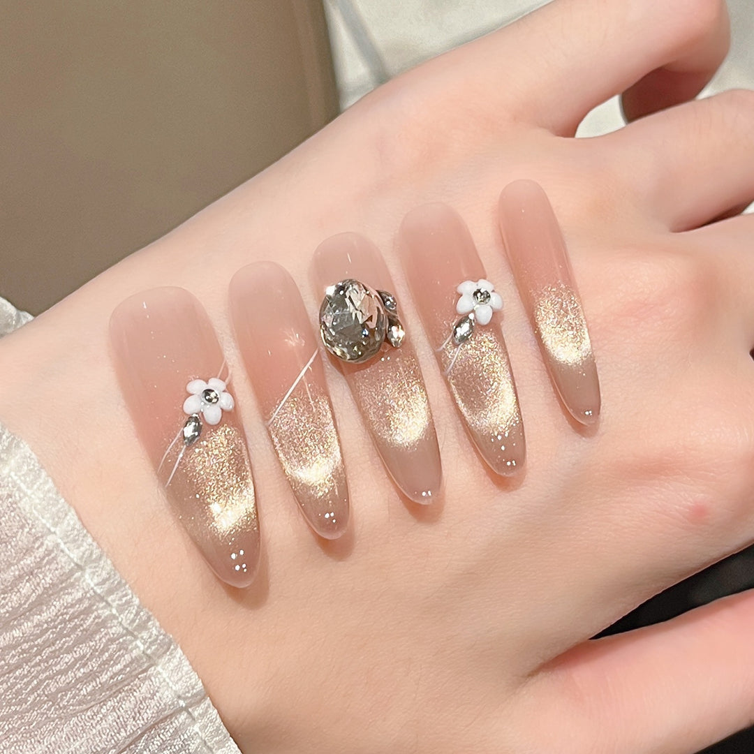 Crystal-Embellished Press-On Nail Extensions Stornfield