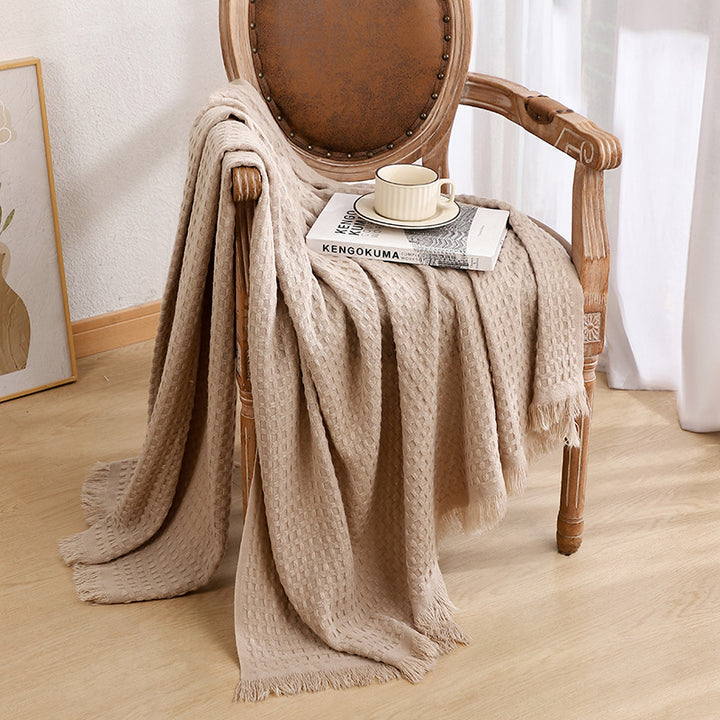 Elegant Textured Knit Throw Blanket