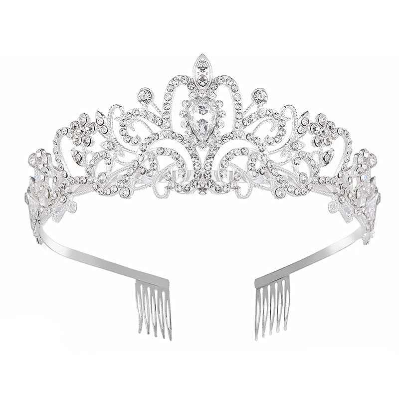 Ladies Sparkling Crystal Tiara with Filigree Design Stornfield