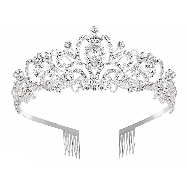 Ladies Sparkling Crystal Tiara with Filigree Design Stornfield