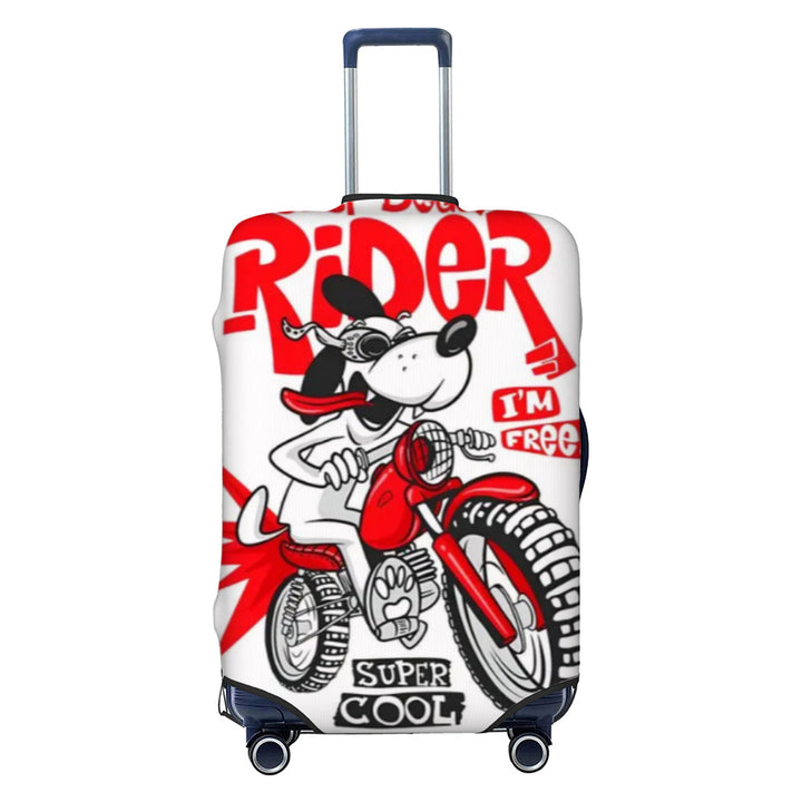 Unisex nan elastic luggage cover with geometric design, stretchable polyester-spandex fabric, zipper opening and non-slip inner securement for trolley Stornfield