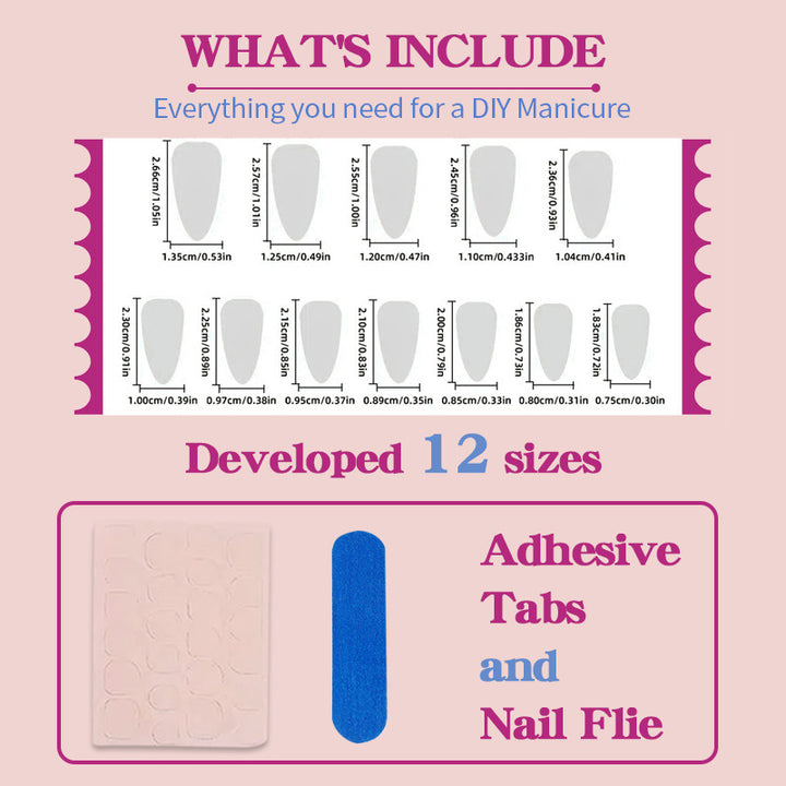 Artificial nail set with delicate butterfly motifs and elegant finish Stornfield
