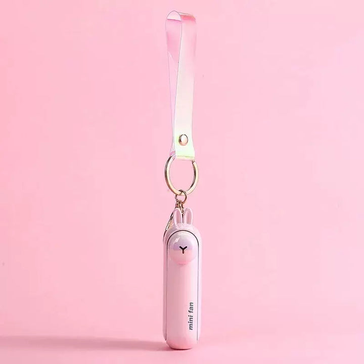 Unisex One Size Rechargeable Keychain Handheld Mini Fan with Wrist Strap and Novel Frog Charm Stornfield