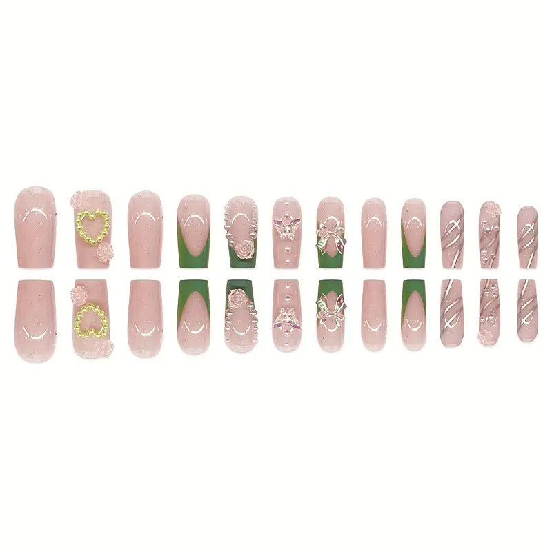 Decorative Acrylic Floral Press-On Nail Art Stornfield