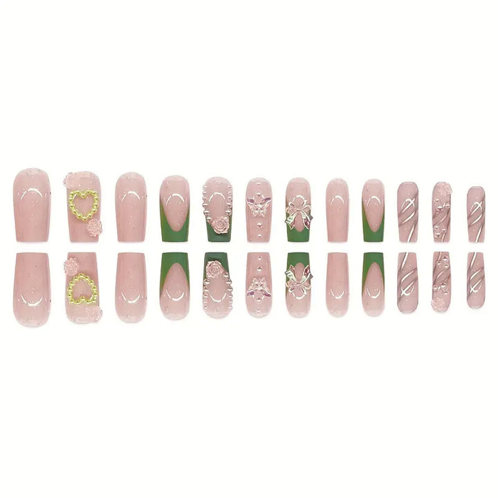 Decorative Acrylic Floral Press-On Nail Art Stornfield