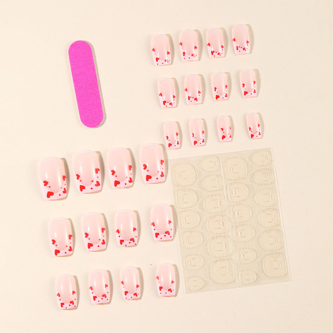 Heart-Accent Acrylic Nail Extensions Stornfield