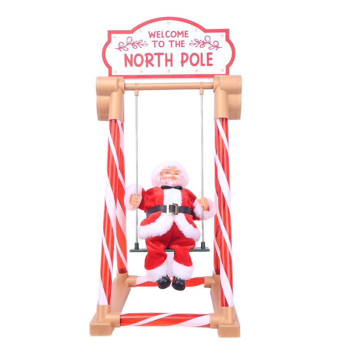 Decorative Santa Claus figure on swing