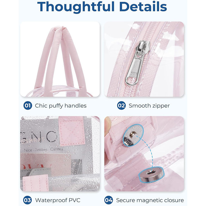 Transparent handbag with multitasking interior compartment Stornfield