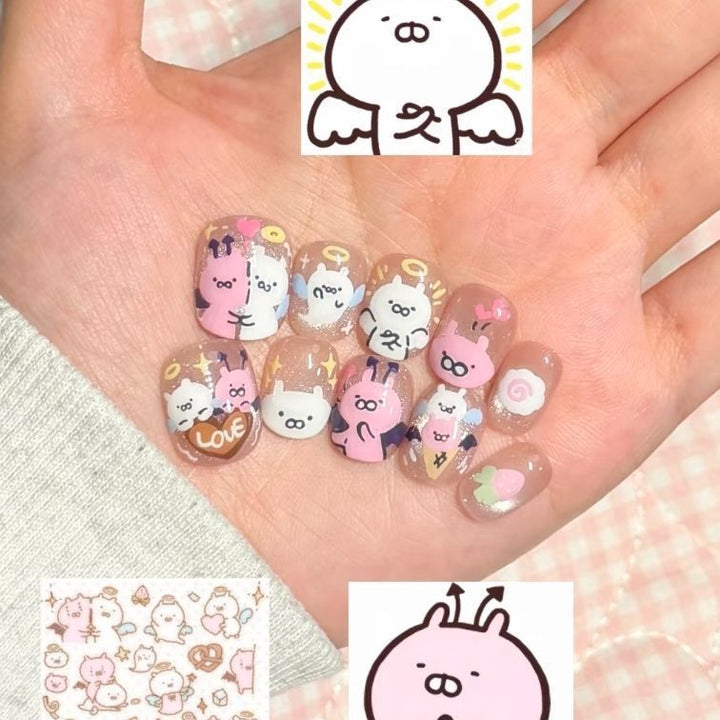 Cute Character Press-On Nail Art Set Stornfield