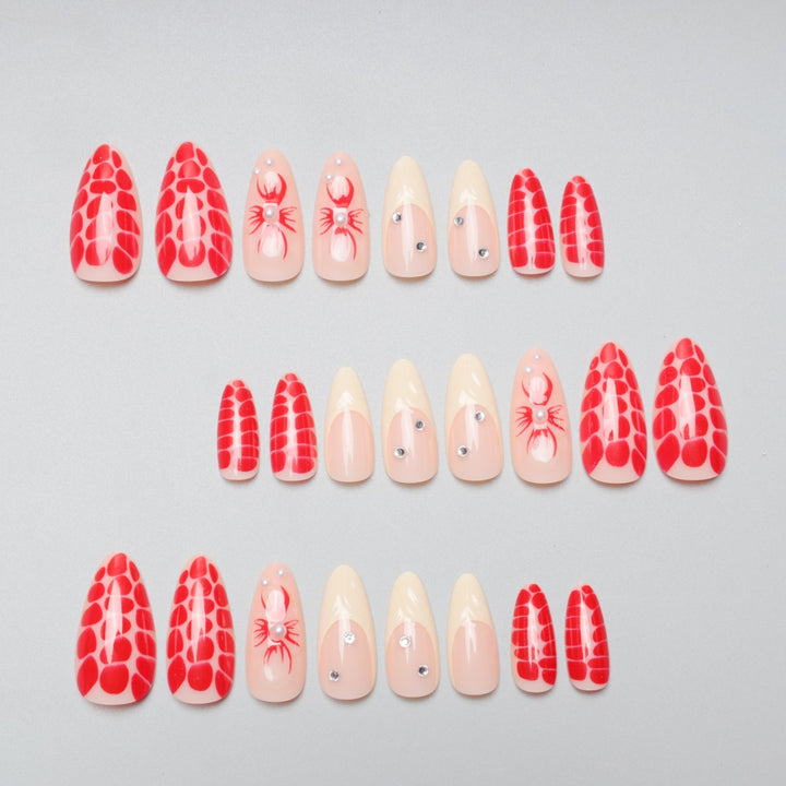 Artistic Floral and Texture Stiletto Nail Extensions Stornfield