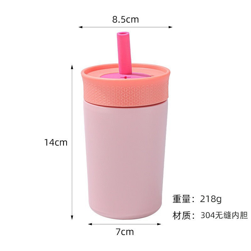 Women insulated coffee cup with integrated straw Stornfield